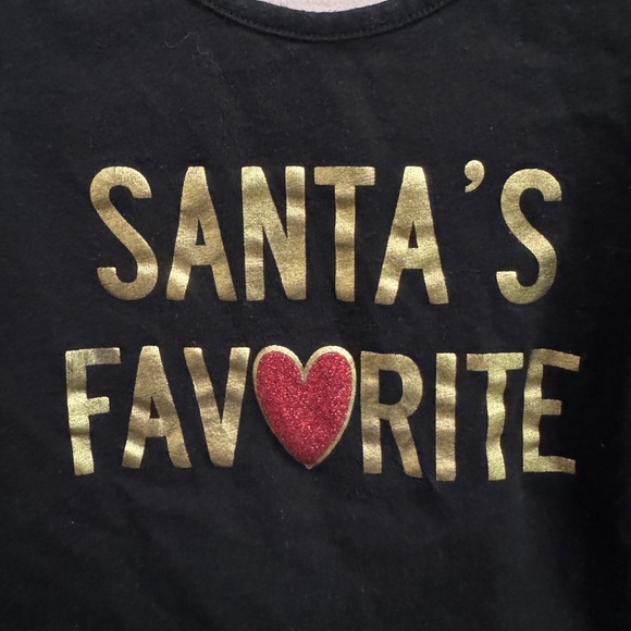 The Children’s Place 3T Black Santa’s Favorite Christmas Long Sleeve Top Blouse - Picture 2 of 4